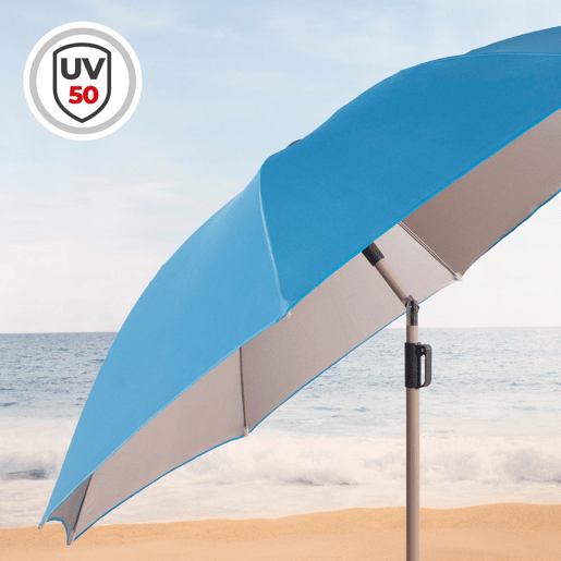 Aktive Guarda-sol grande 220 cm inclinável azul UV50 ccapa