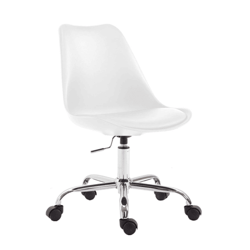 Silla de Oficina TOULOUSE con Estructura de Plástico Blanco 54X48X81 cm