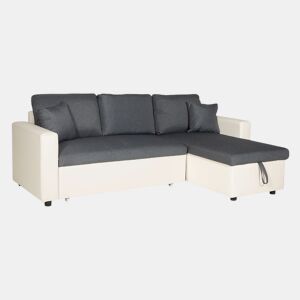 Sofá cama esquinero de 3 plazas CLARK gris y blanco