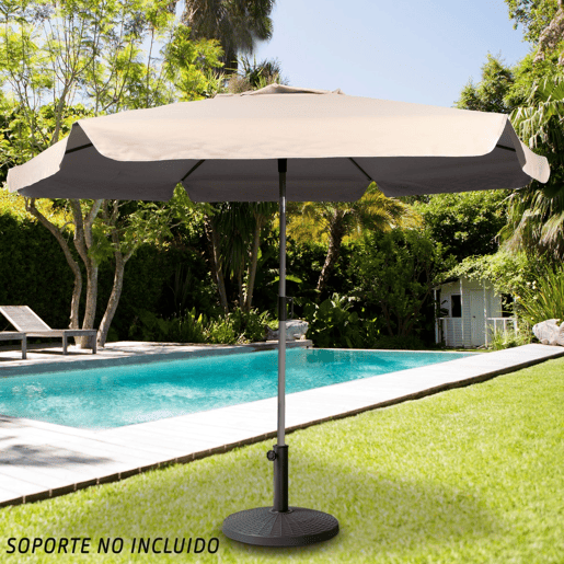 Aktive Guarda-sol de jardim grande hexagonal basculante marfim 230 cm UV50