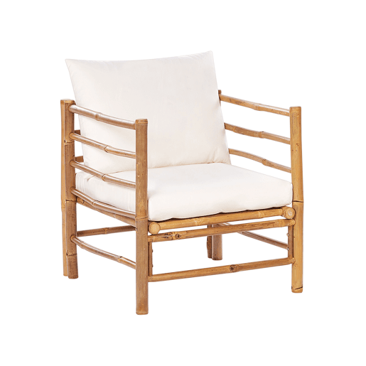 Poltrona de jardim CERRETO Madeira de bambu Branco creme
