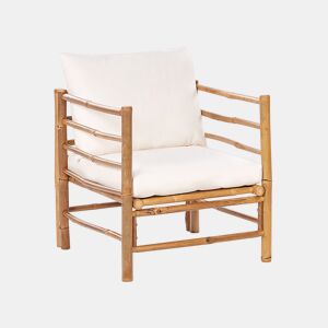 Poltrona de jardim CERRETO Madeira de bambu Branco creme