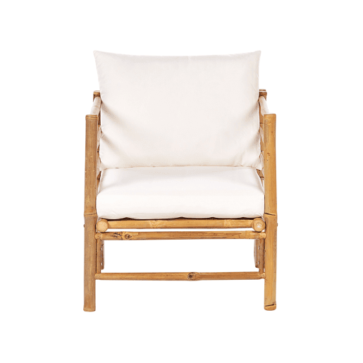 Poltrona de jardim CERRETO Madeira de bambu Branco creme