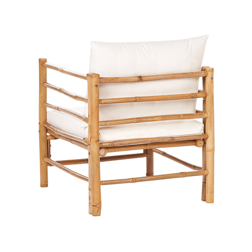 Poltrona de jardim CERRETO Madeira de bambu Branco creme