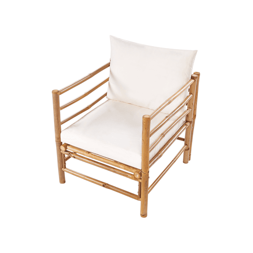 Poltrona de jardim CERRETO Madeira de bambu Branco creme