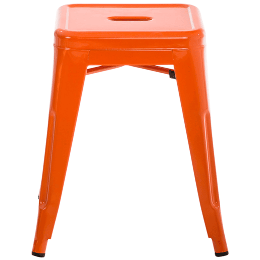 Set De 4 Taburetes Bajos Armin Metal Naranja 40X40X46 cm
