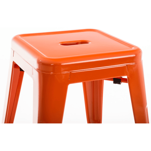 Set De 4 Taburetes Bajos Armin Metal Naranja 40X40X46 cm