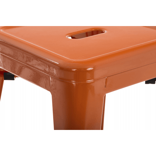 Set De 4 Taburetes Bajos Armin Metal Naranja 40X40X46 cm