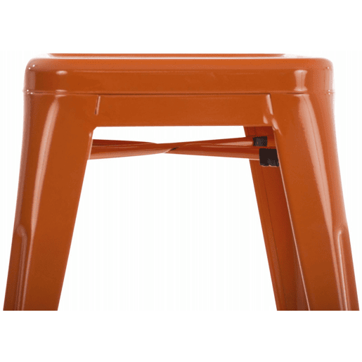 Set De 4 Taburetes Bajos Armin Metal Naranja 40X40X46 cm