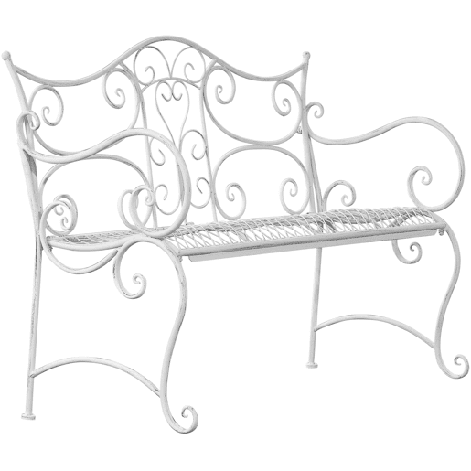 Banco de jardín Tara Metal Blanco antiguo 47X113X89 cm