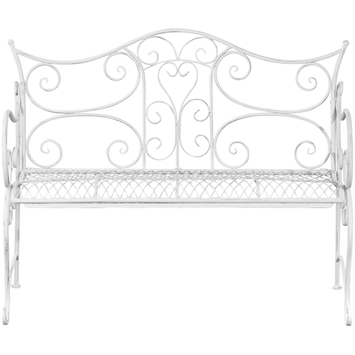 Banco de jardín Tara Metal Blanco antiguo 47X113X89 cm