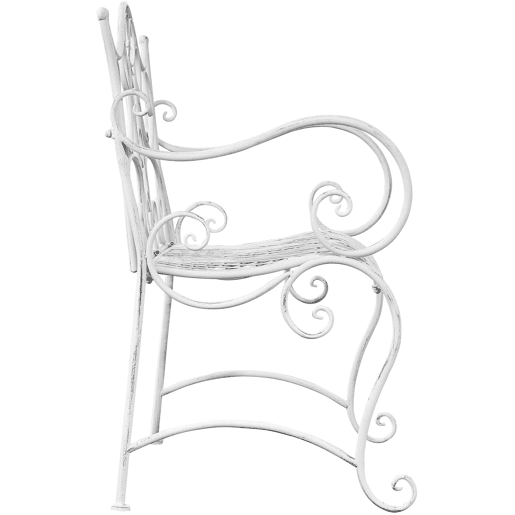 Banco de jardín Tara Metal Blanco antiguo 47X113X89 cm