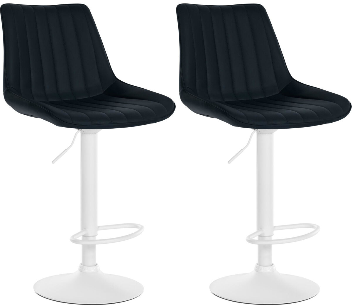 Juego de 2 taburetes de bar toni en polipiel simil cuero negro 50x49.5x91 cm