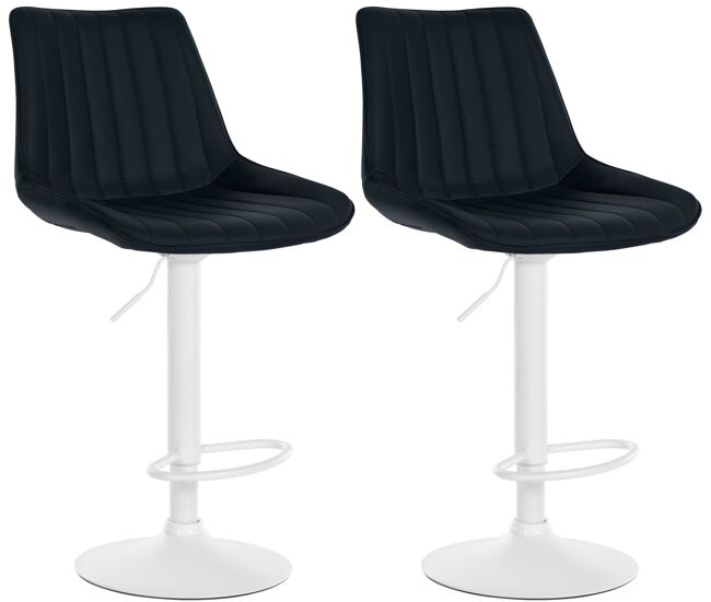Juego de 2 taburetes de bar toni en polipiel simil cuero negro 50x49.5x91 cm
