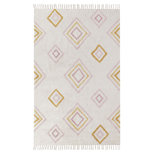 Tapete LASHE Branco creme 140 x 200 cm Algodão Tapete LASHE Branco creme 140 x 200 cm Algodão