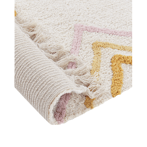 Tapete LASHE Branco creme 140 x 200 cm Algodão Tapete LASHE Branco creme 140 x 200 cm Algodão