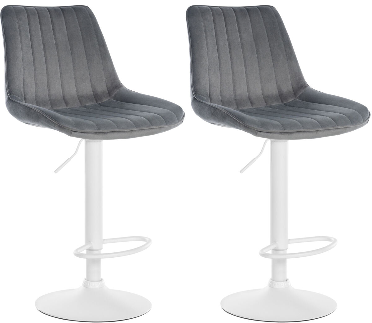 Set de 2 taburetes de bar toni en terciopelo gris oscuro 50x49.5x91 cm
