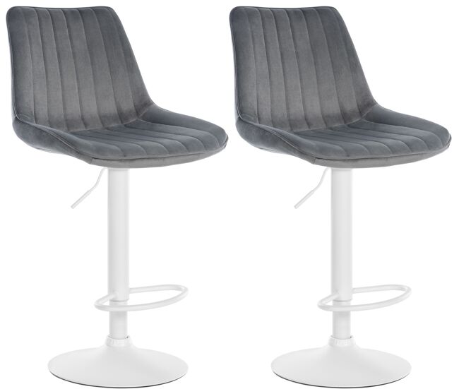 Set de 2 taburetes de bar toni en terciopelo gris oscuro 50x49.5x91 cm