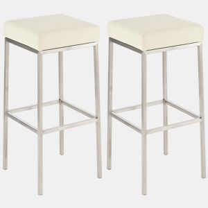 Set De 2 Taburetes Montreal ~ Altura 80 cm Simil cuero Crema 37X37X80 cm