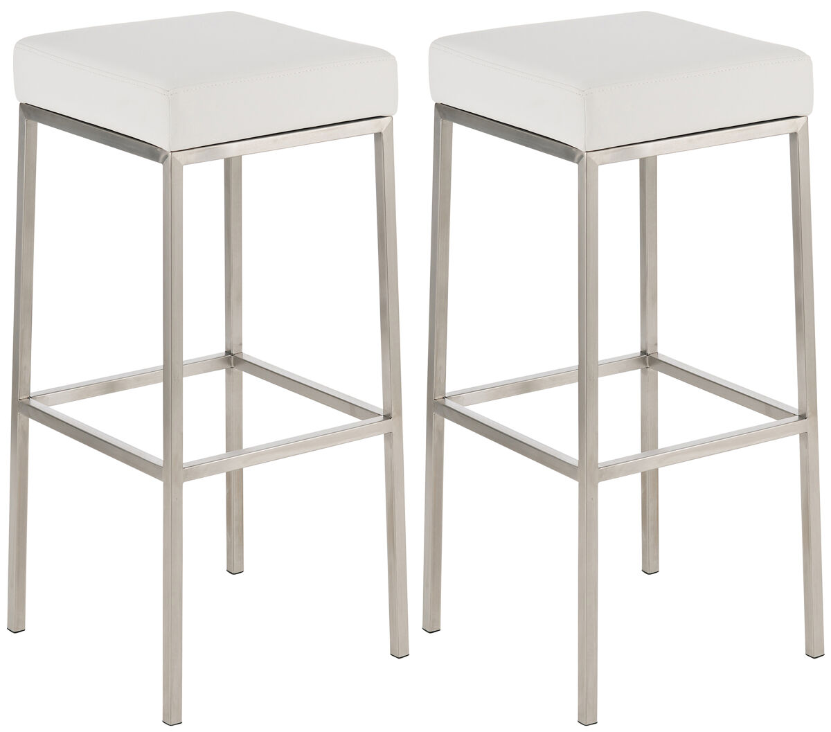 Set de 2 taburetes montreal ~ altura 80 cm simil cuero blanco 37x37x80 cm