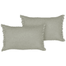 Conjunto de 2 almofadas decorativas SASSAFRAS Linho 30 x 45 cm Cinzento claro Sólido