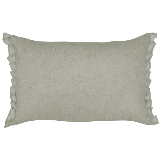 Conjunto de 2 almofadas decorativas SASSAFRAS Linho 30 x 45 cm Cinzento claro Sólido