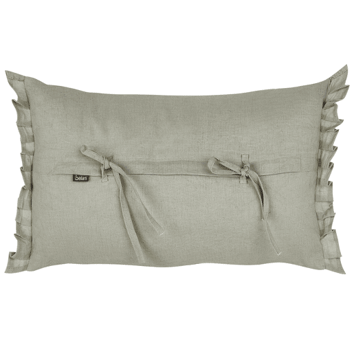 Conjunto de 2 almofadas decorativas SASSAFRAS Linho 30 x 45 cm Cinzento claro Sólido