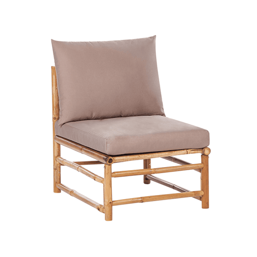 Poltrona modular de jardim CERRETO Madeira de bambu Taupe Poltrona modular de jardim CERRETO Madeira de bambu Taupe