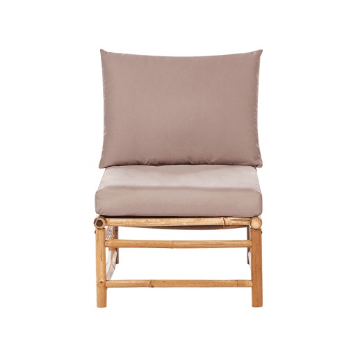 Poltrona modular de jardim CERRETO Madeira de bambu Taupe Poltrona modular de jardim CERRETO Madeira de bambu Taupe