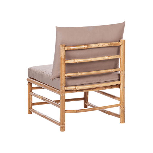 Poltrona modular de jardim CERRETO Madeira de bambu Taupe Poltrona modular de jardim CERRETO Madeira de bambu Taupe