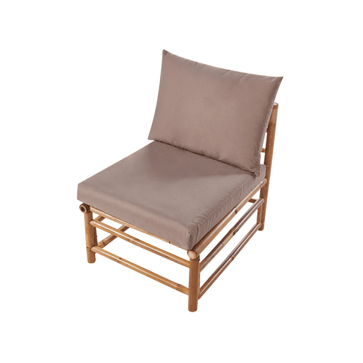 Poltrona modular de jardim CERRETO Madeira de bambu Taupe Poltrona modular de jardim CERRETO Madeira de bambu Taupe