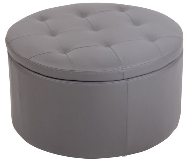 Otomana puff evora simil cuero gris 60x60x35 cm