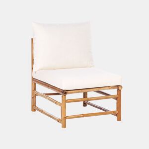Poltrona modular de jardim CERRETO Madeira de bambu Branco creme