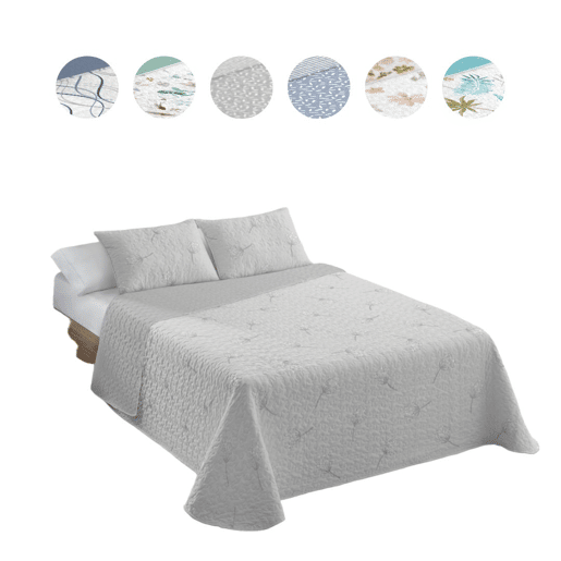 Colcha Bouti Estampada + Capas de Almofada Sintra 90cm Cama 180x260cm Donegal Collections