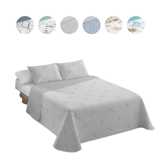 Colcha Bouti Estampada + Capas de Almofada Sintra 135cm Cama 235x260cm Donegal Collections