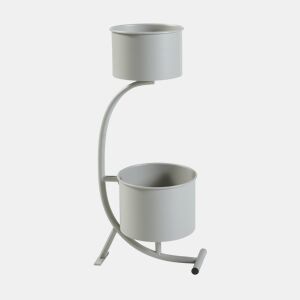 Suporte metálico para plantas Almelo em forma de C 63x29x21cm - Bege en.casa