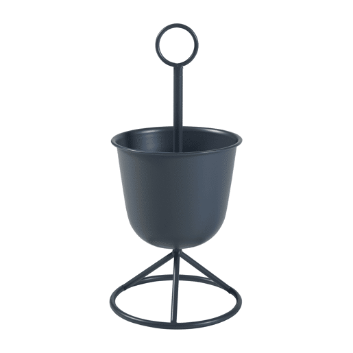 Suporte para plantas Alphen com vaso metálico 48xØ23cm - Preto en.casa