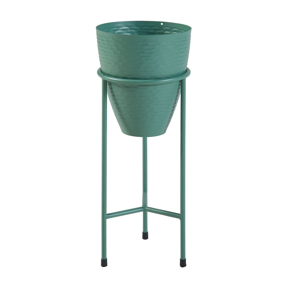 soporte para plantas asten con macetero metal 41xo16cm - verde encasa