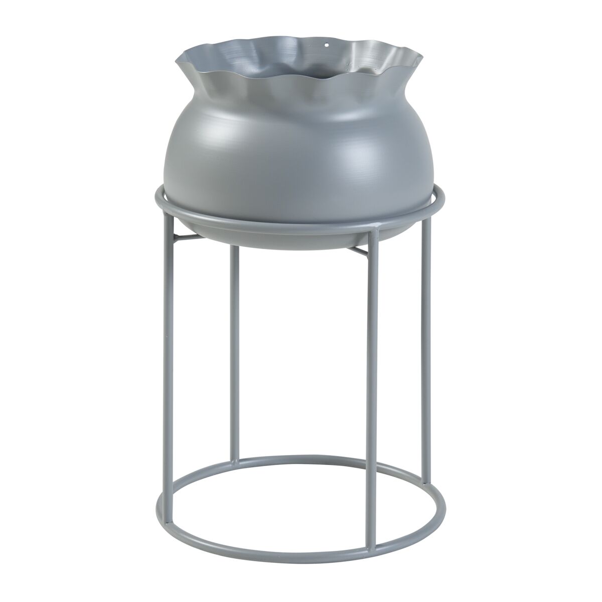 Soporte para plantas assen con macetero metal  38xø24cm  - gris [en.casa]