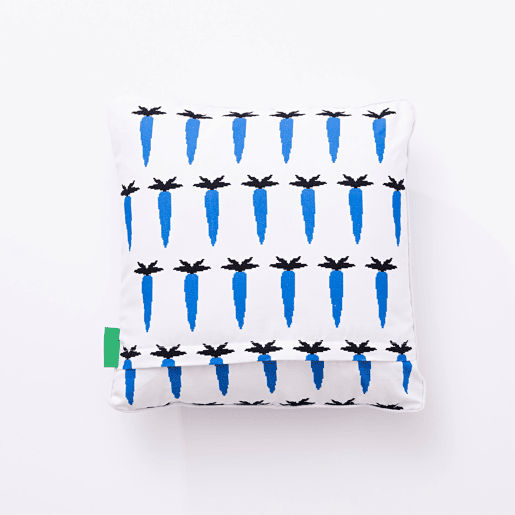 Cojin 40x40cm preenchimento 300gr Polyester 100% Cotton Canvas 300gsm Zanahoria Blue Benefit