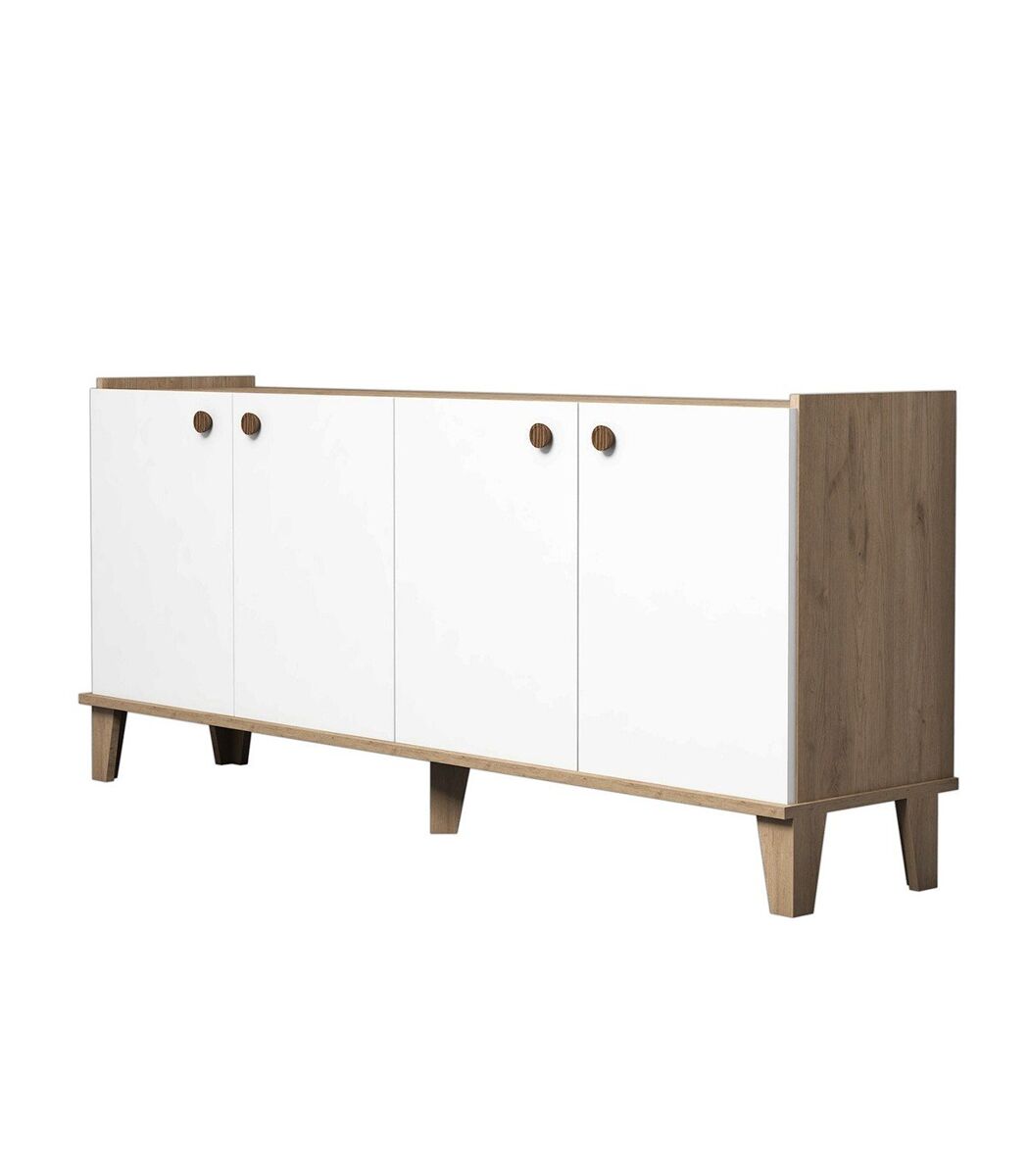 Aparador 4 puertas decorado roble y blanco l180 cm - summer