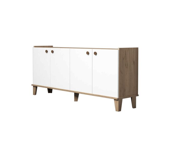Aparador 4 puertas decorado roble y blanco l180 cm - summer