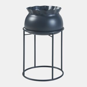 Suporte para plantas Assen com vaso metálico 38xØ24cm - Preto en.casa