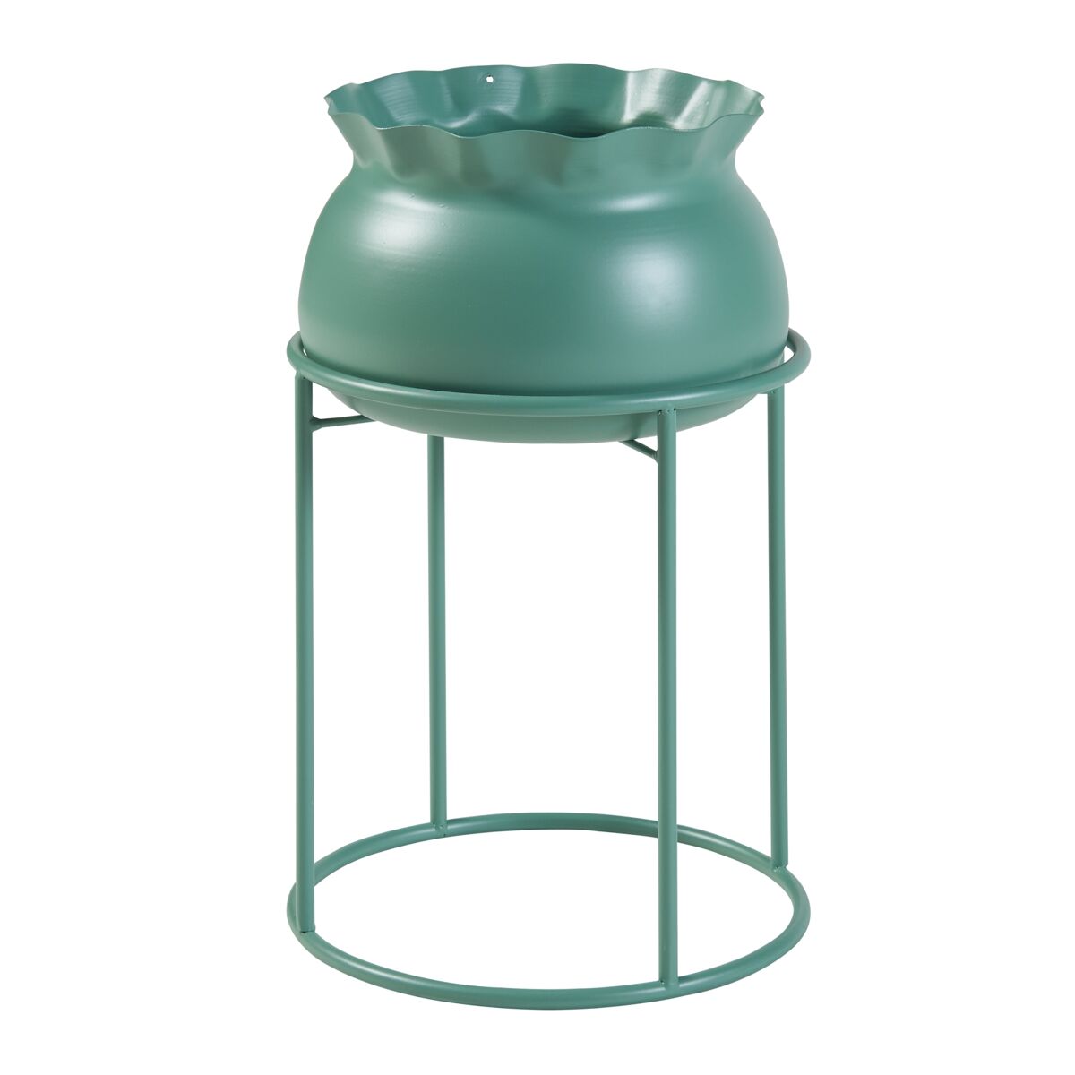 Soporte para plantas assen con macetero metal  38xø24cm  - verde [en.casa]