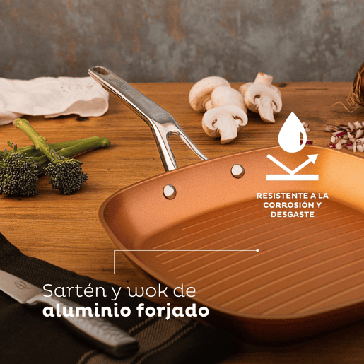 Conjunto de Frigideiras San Ignacio Cobre Aço inoxidável Alumínio Forjado 2 Peças