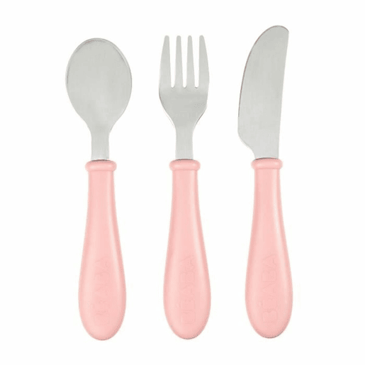 Talheres Béaba Cor de Rosa Aço inoxidável 3 Peças