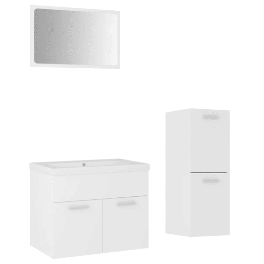 vidaXL Conjunto de móveis de casa de banho derivados madeira branco