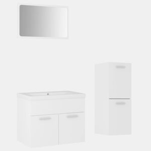 vidaXL Conjunto de móveis de casa de banho derivados madeira branco