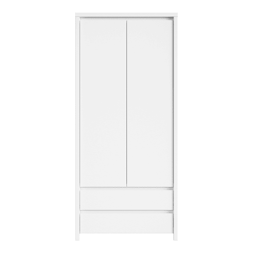 Roupeiro 2 portas 2 gavetas Soren Branco