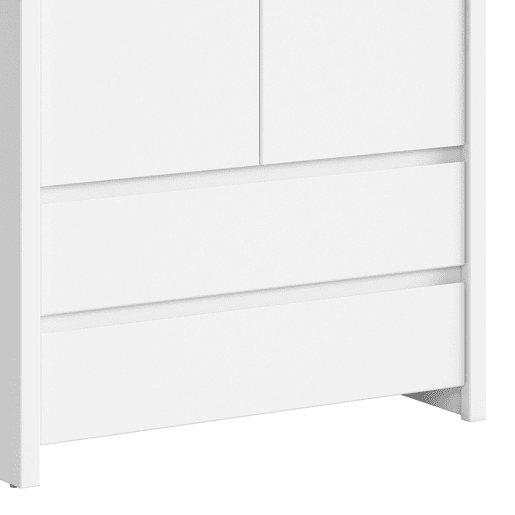 Roupeiro 2 portas 2 gavetas Soren Branco